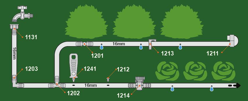 MICRO-IRRIGAÇÃO. CÓDIGOS DE COR 3/5 4/7 PARA DIAMETROS 8mm 16mm mm mm DE TUBOS E MANGUEIRAS 16mm J16- Conexão em linha preta 16mm - Kit 5 pçs MEIO DO SISTEMA.