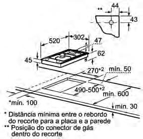 Esquemas de instalação das placas EH375FBB1E Medidas em mm ET375FFB1E ER426AB70E