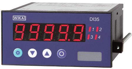 Acessórios Indicador digital de alta qualidade para montagem em painel Modelo DI35-M, com entrada multifuncional Modelo DI35-D, com duas entradas para sinal padrão WIKA folha de dados AC 80.