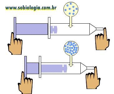 Compressibilidade À medida que comprimimos o ar, suas moléculas ficam cada