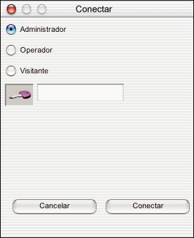 COMMAND WORKSTATION, MACINTOSH EDITION 43 4 Clique no nome do servidor para selecioná-lo e clique no ícone de chave ou no botão Conectar. A caixa de diálogo Conectar é exibida.