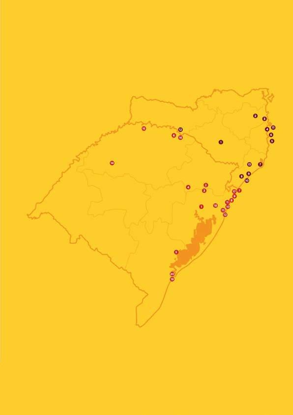 LOCALIZAÇÃO DOS HOTÉIS PARTICIPANTES RIO GRANDE DO SUL SANTA CATARINA 1 Porto Alegre 1 Lages 2 Canela 2 Blumenau 3 Gramado 3 Balneário Camboriú 4 Bento Gonçalves 4 Governador Celso Ramos 5 São