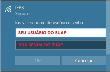 Windows 10 Ative o Wifi do seu dispositivo e selecione a seguinte conexão IFPB.