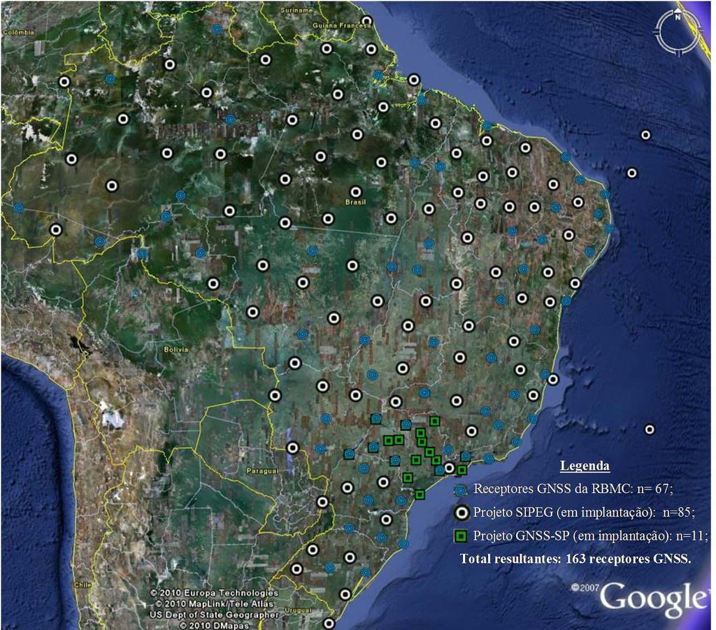 Redes GPS disponíveis no Brasil e futura densificação.