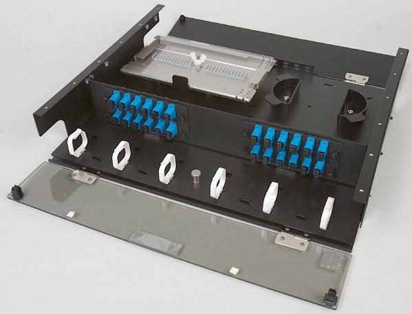 ) 2U Termination Unit / Holds 2 Splice Trays & 4 Adapter Panels (24-48 cap.