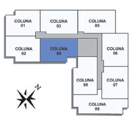 103 105 COLUNA 03 ÁREA PRIVATIVA: 79,34M ÁREA JARDIM: 22M2 2 a serem utilizados na construção estão especiﬁcados no     