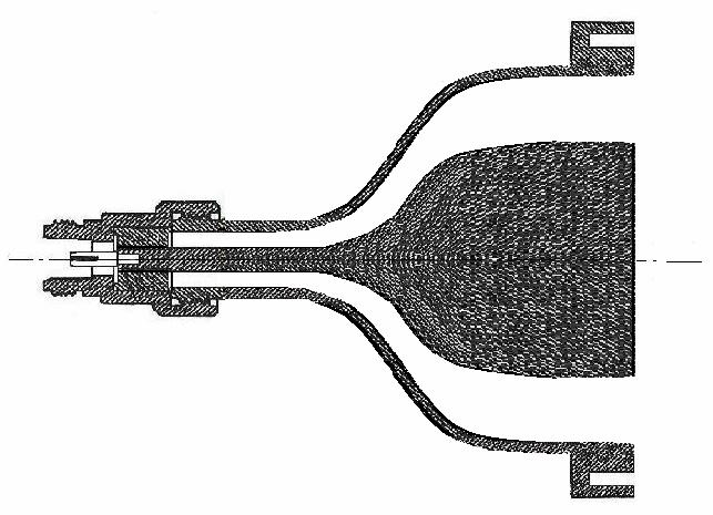 16. Figura 4.25 Corneta modelada pela Equação 4.1. A dimensão dos conectores é a mesma utilizada nos casos anteriores (conector