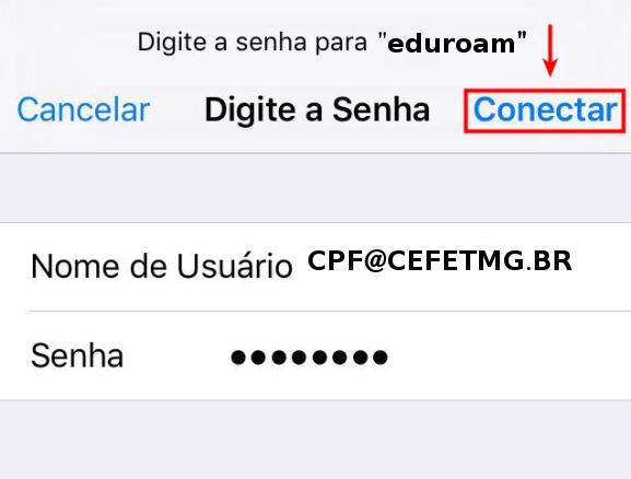 Selecione a rede eduroam (O Wi-fi deve estar ativado no dispositivo para exibir a rede eduroam); 3º.