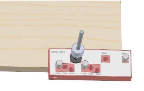 PASSO A PASSO FURAÇÃO PARAFUSOS MINIFIX CAVILHA MDF 15mm *COM FITA DE BORDA *SEM FITA DE BORDA UTILIZE OS PINOS nº 16 PARA COMPENSAR A FALTA DA FITA.