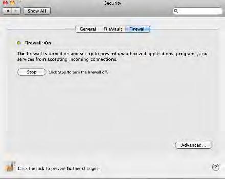 8.16 Mude as definições de firewall Aplicável ao MAC OS X v10.6/10.7/10.8/10.9 8.16.1 Seleccione a definição de [System Preferences] no menu de Apple. 8.16.2 Clique no ícone [Security] ou [Security and Privacy].