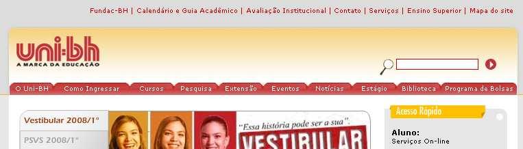 Inspeção de usabilidade Website Uni-BH Novembro 2007 13 Resultados Na tarefa 2, também foram encontrados problemas referentes à visibilidade dos elementos de interação necessários para que o usuário