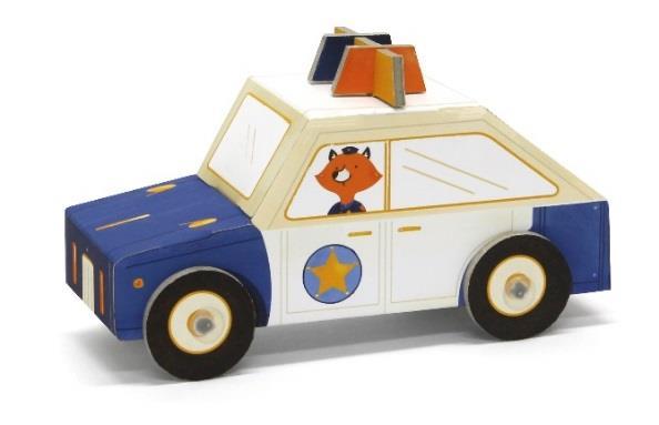 Carros de Montar Brinquedos de Papelão Krooom Polícia Ref.
