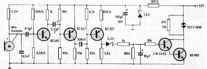 56.Captador Sônico Este circuito foi obtido numa revista francesa Radio Plans de janeiro de 1985. Pelos componentes que usa pode ser montado com facilidade ainda hoje.