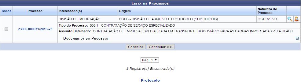 II. Arquivar/Cancelar Processo Usuário Solicitante 1.