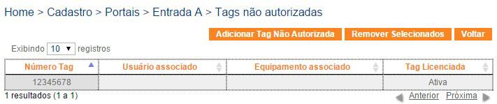 5.2.14 APP INDOOR LOCATION > CADASTRO > PORTAL > TAGS NÃO AUTORIZADAS É possível restringir o acesso de determinadas TAGs, departamentos ou empresas a regiões do mapa, de forma que o sistema