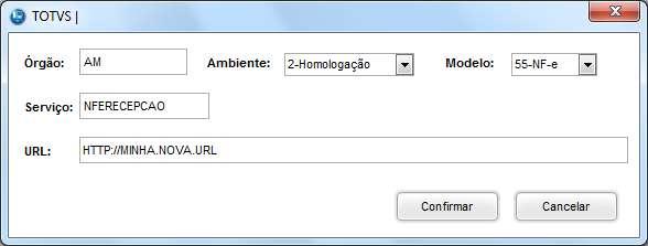 Atualização das URL padrões A partir do release 2.09, o TSS conta com o arquivo tssatuurl.cfg na pasta system de seu ambiente para a atualização das URL padrões do stema.