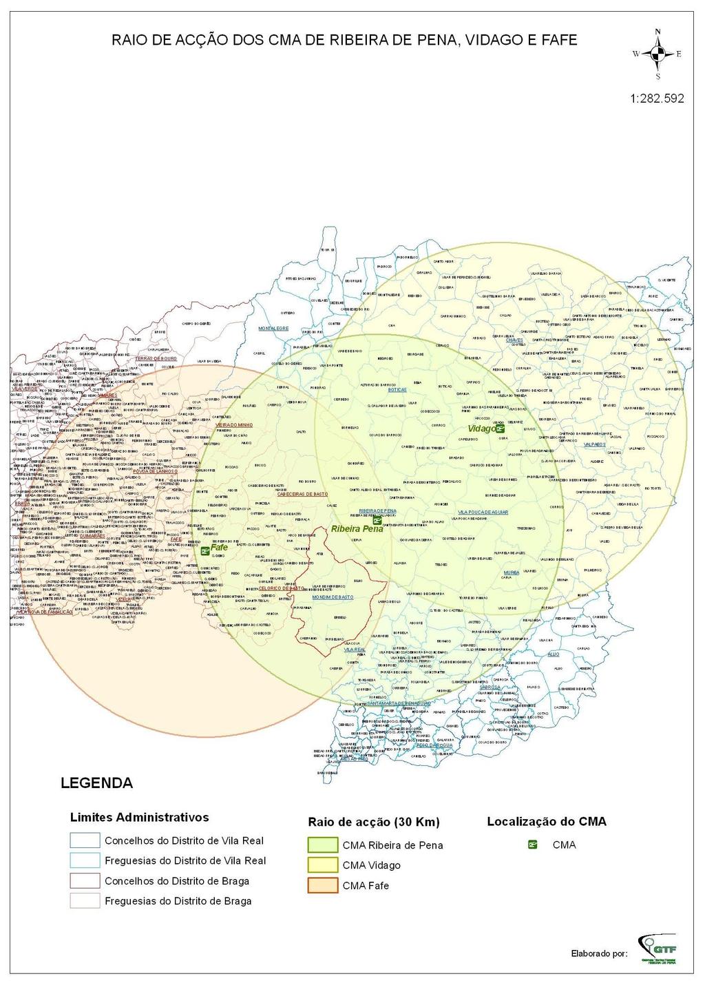 Mapa 8 - Raio de ação dos CMA Comissão Municipal de