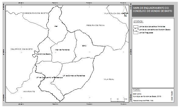 1. Enquadramento do concelho 1.1 Enquadramento Geográfico do Concelho O concelho de Mondim de Basto situa-se entre os 41º18 e os 41º29 de latitude Norte e os 7º57 e os 7º48 de longitude Oeste.