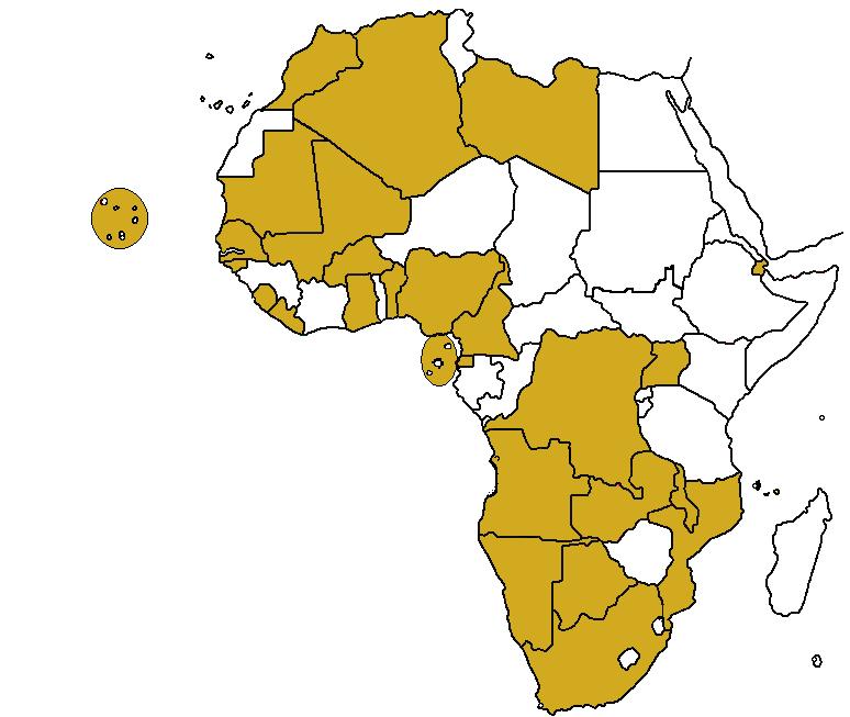 2. PANORAMA ATUAL Países de origem dos Chefes de Estado e Governo africanos