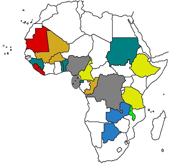 2004 -Nigéria (transferência para Abuja) - Rep. Dem. Congo 2005 -Etiópia -Tanzânia -Cameroun 2.