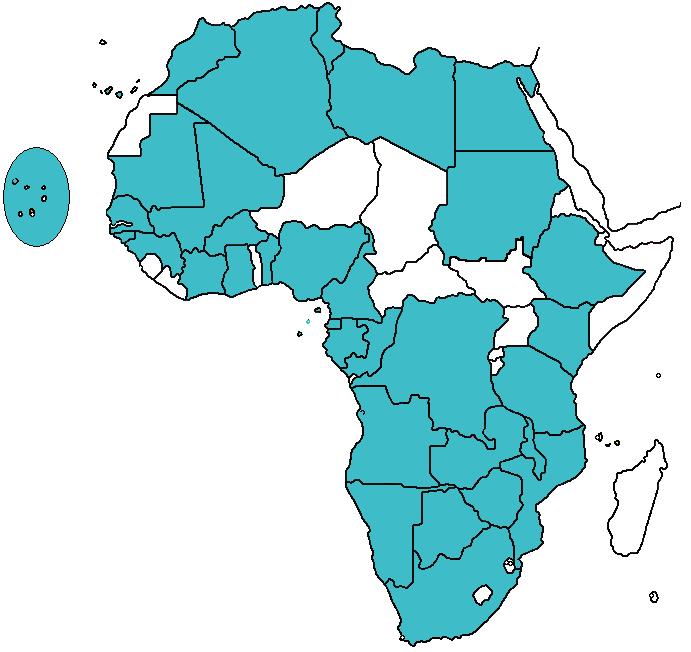2. PANORAMA ATUAL Países africanos com