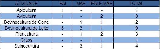 Figura 3: Atividades desenvolvidas pelas famílias pluriativas