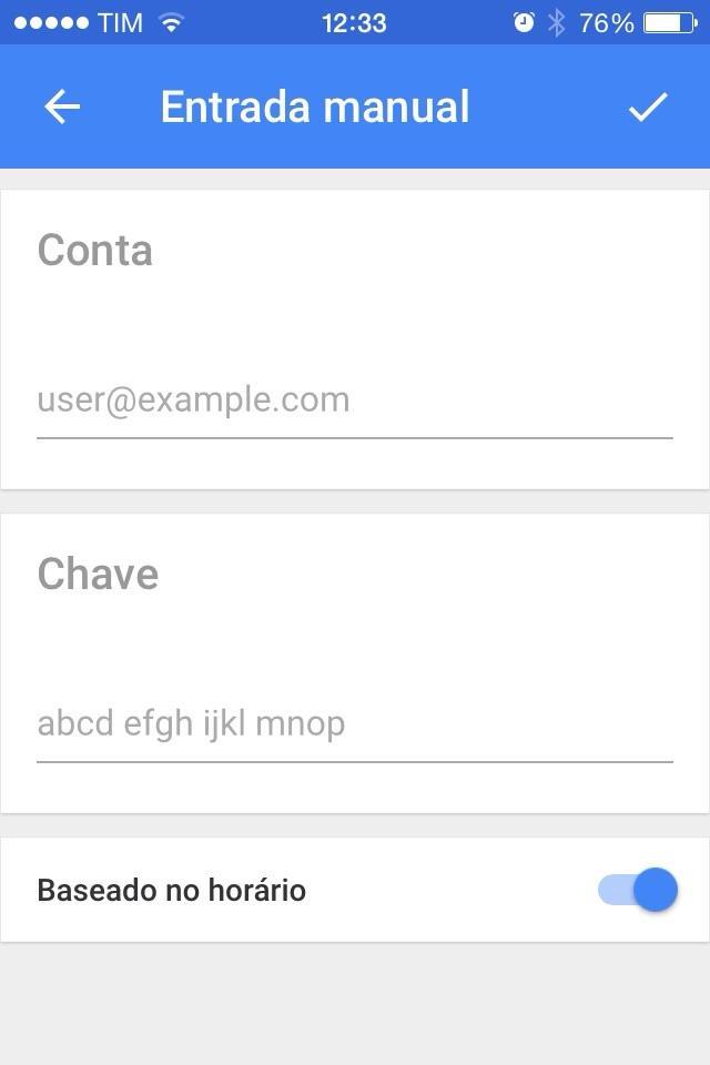 SISTEMA IOS (IPHONE) INSTALAR FULANO DE TAL XXXXXXXXXXXXXXXXX Com o e-mail com as credenciais em mãos, vamos incluir as mesmas no aplicativo, para isso clicando no ícone Digitar Chave