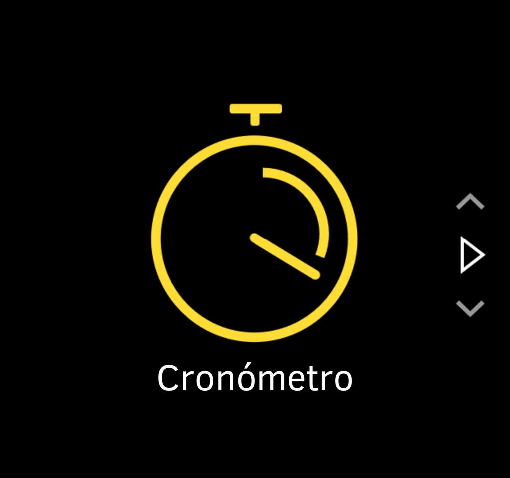 Inicie o cronómetro tocando no ícone para iniciar ou premindo o botão superior.