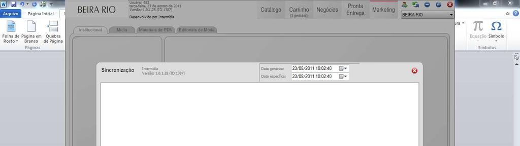 2.14. Sincronização Transferência de Dados Esta sessão permite ao usuário sincronizar as informações enviando para a empresa os pedidos digitados e recebendo os dados do servidor para