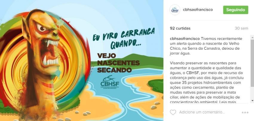 social, chamando a atenção para os graves problemas pelos quais passa o rio e sua bacia.