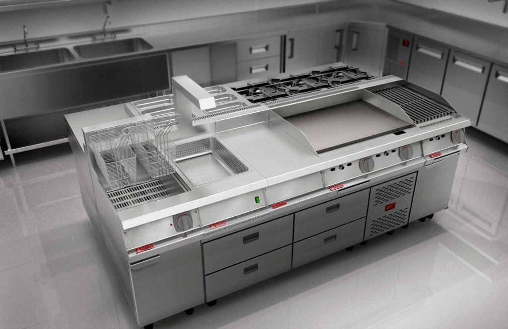 Cocção modular GOURMET 700 A série GOURMET 700 é uma linha modular de equipamentos para cocção de alimentos projetada pela Alfatec para atender as necessidades típicas das cozinhas profissionais
