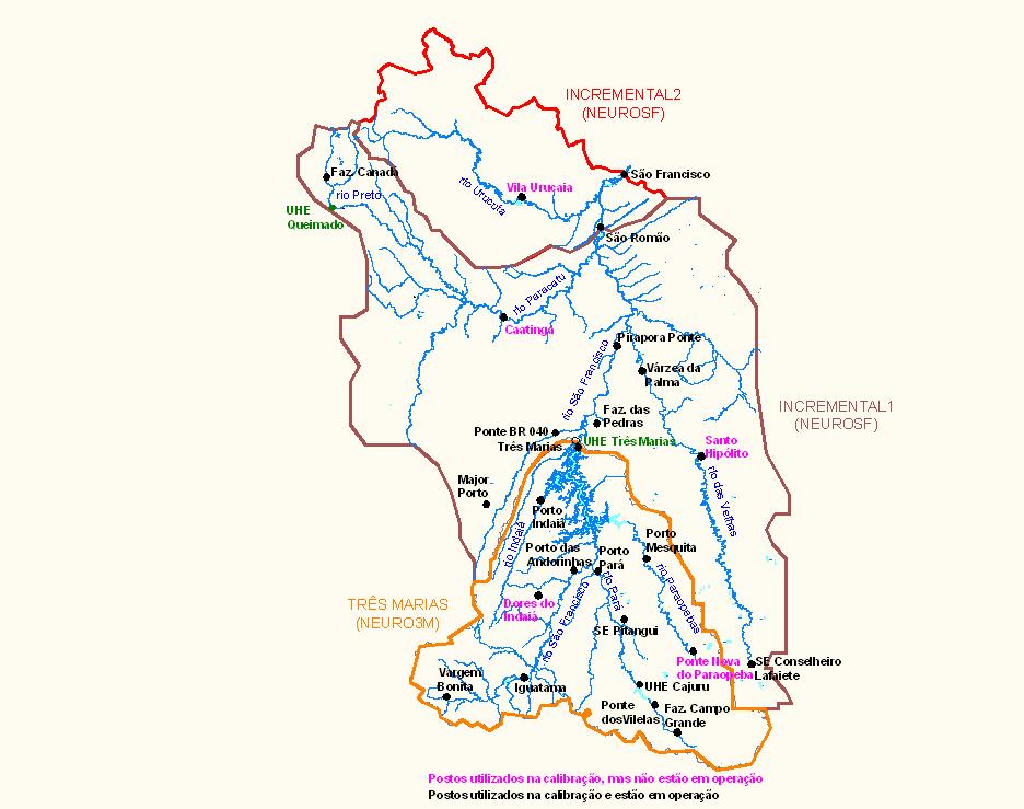 POSTOS PLUVIOMÉTRICOS Sub-bacia Três Marias Incremental 1 Incremental 2 Cód Aneel Latitude Longitude Posto Pluviométricos Situação 1945042 19 29' 45 36' Dores do Indaiá Desativado 2044063 20 38' 44