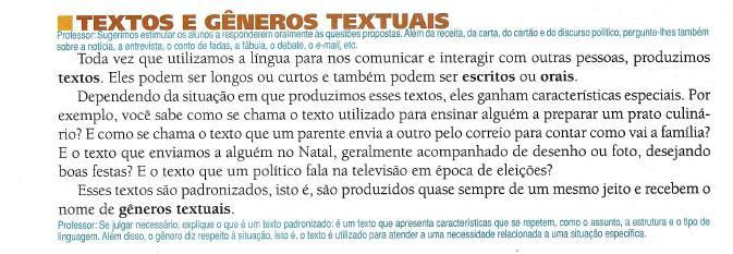 83 Objetivando trabalhar com diferentes gêneros textuais e tipos de texto de ampla circulação social [.