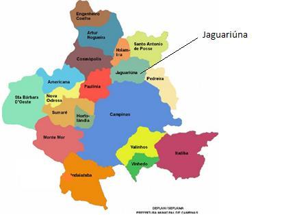 P á g i n a 8 1.1.4 Inserção Regional A Região de Governo (RG) de Campinas é composta por 22 municípios, de um total de 90 cidades que compõem a Região Administrativa (RA) de Campinas.