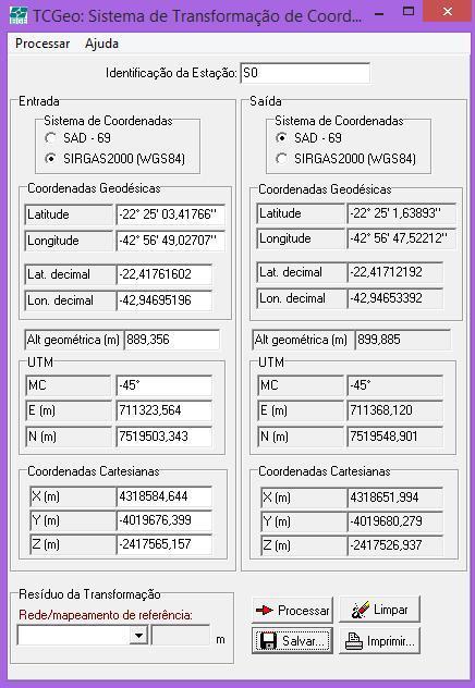 10. Coordenadas UTM Para a transformação entre os sistemas