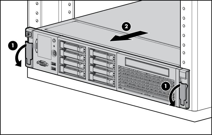 3. Após executar o procedimento de instalação ou manutenção, deslize o servidor de volta para o rack e pressione o servidor com firmeza para