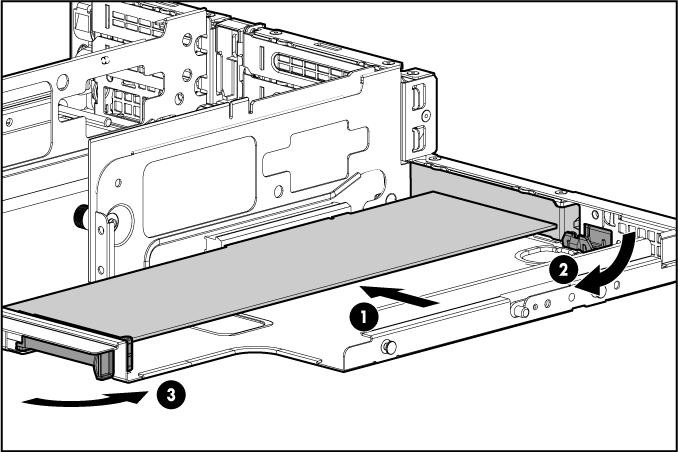 6. Abra o retentor da placa de expansão full length. 7. Instale a placa de expansão. 8. Feche a trava da tampa do slot. 9. Feche o retentor da placa de expansão full length. 10.