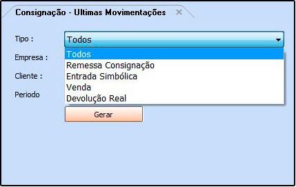 para este determinado cliente; Status Pedido: Defina o status dos Pedidos que deseja analisar; Status Mov.