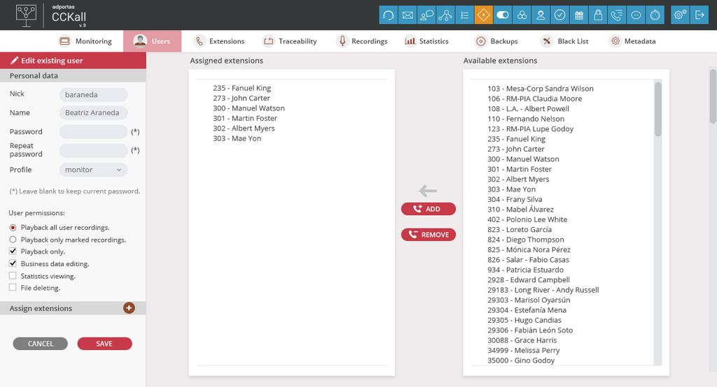 4. Interface web de usuário. 4.1 Gerenciamento de usuários (interface supervisor).