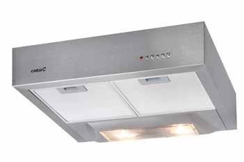 Consumo máximo de energia 55W Iluminação de alta eficiência por LED Sistema de instalação fácil Filtros laváveis na máquina de lavar louça Acabamento em vidro branco Pressão máx.