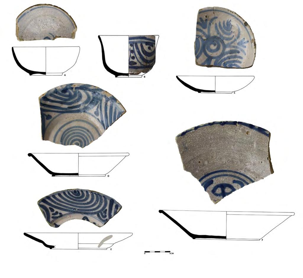 268 CIRA-ARQUEOLOGIA V Figura 4 Faianças decoradas a azul (1660-1700) de reduzidas dimensões (Fig.5 A,B,D,F).