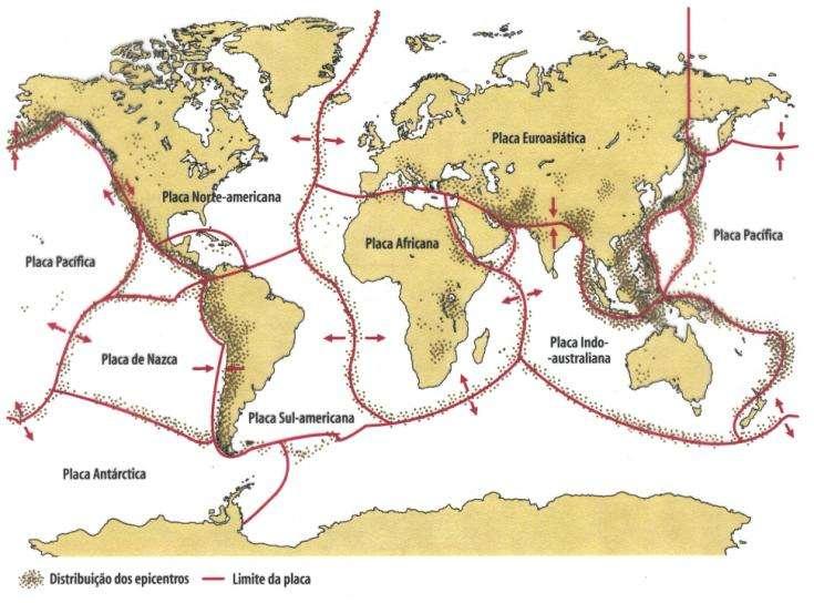 Sismos e Tectónica de Placas As áreas de grande actividade sísmica coincidem