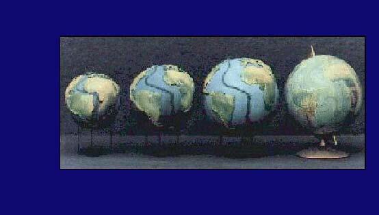HISTÓRICO Teoria da Expansão Expansão do globo (Carey 1958) não considera a existência de zonas de consumo das placas.