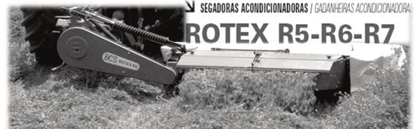 Gadanheiras condicionadoras ROTEX R5 - R6 - R7 As Rotex R são gadanheiras de discos posteriores.
