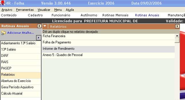 ATENÇÃO: Imprima o INFORME DE RENDIMENTOS das Pessoas Jurídicas e Autônomos incluídos manualmente na DIRF, pelo sistema da Receita Federal do Brasil.