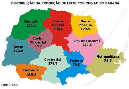 regional da produção no Estado.