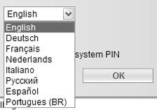 Configurar a ligação VoIP 6 Registar-se no configurador web > Se pretender alterar o idioma da interface do configurador web, clique no símbolo de lista.