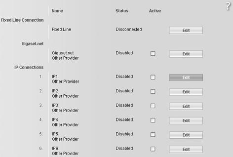 bre-se uma lista com todas as ligações que pode atribuir ao telefone ou configurar no telefone.