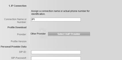 Configurar a ligação VoIP É apresentada uma página web para a configuração da 1ª ligação VoIP.