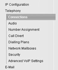 10 tribuir ligação de envio/recepção lterar a atribuição de ligação ao terminal móvel tribua a ligação VoIP (e o número de telefone correspondente) a um terminal móvel como ligação de envio e/ou de